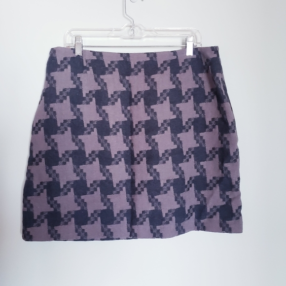 NWT Women's size 12 BODEN Houndstooth Gray Wool blend Lined Skirt - Picture 7 of 7